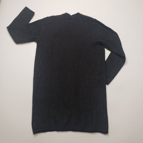 Fortune + Ivy Open Cardigan Sweater Women's Size Medium Black Grey Coatigan NWOT - Picture 14 of 16